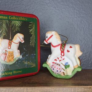 Vintage Willits Design Rocking Horse Christmas Ornament In A Tin Box